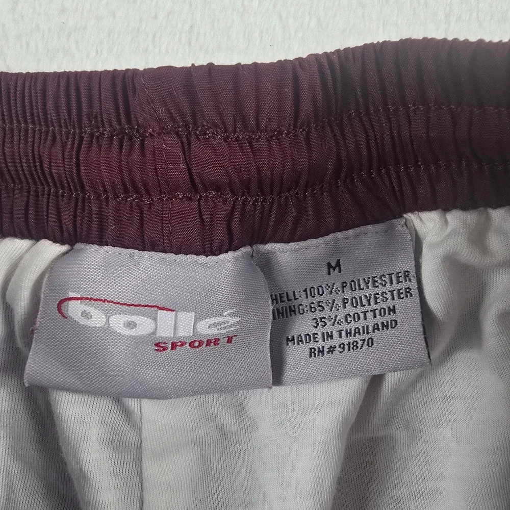 Bolle Sport Womens Medium Burgundy Lined Track Pants Elastic Waist Athletic